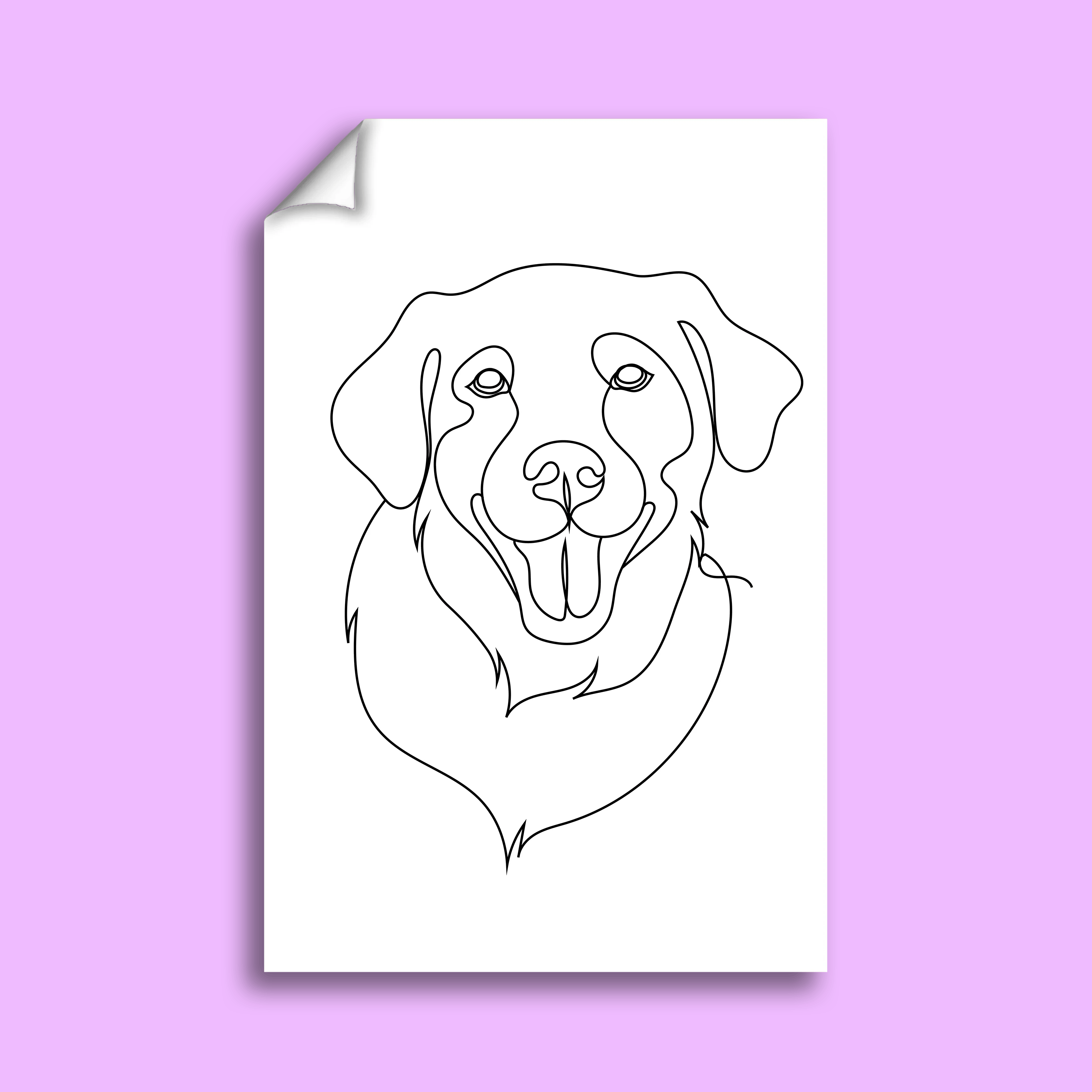 One line art Pet Drawing - Custom Pet Portrait